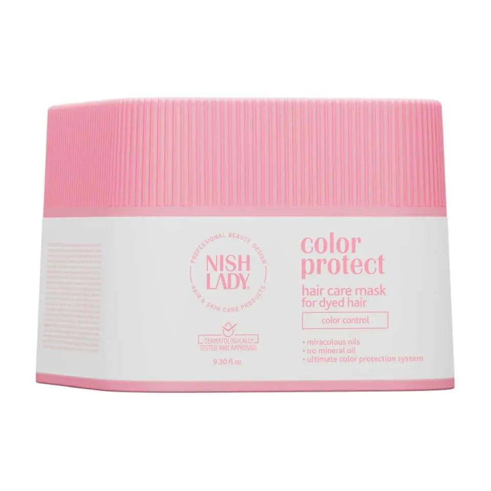 Nishlady Color Protect Hair Care Mask 275 mlDie Color Protect Hair Care Mask ist eine reichhaltige Intensivpflege, die speziell für coloriertes und chemisch behandeltes Haar entwickelt wurde. Sie schützt die HHair careNishLadyOnKozmetikColor Protect Hair Care Mask