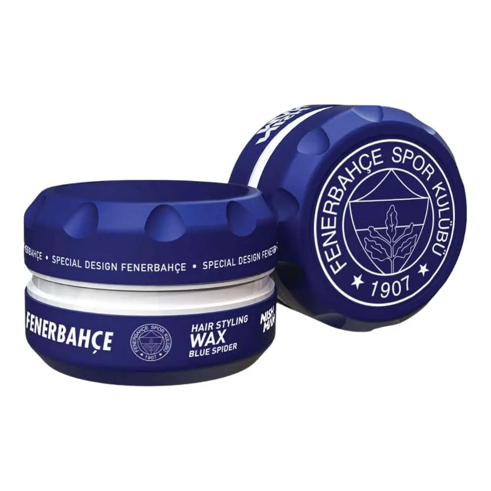 Nishman Fenerbahce Blue Spider Hair Styling Wax 150 mlErleben Sie kraftvollen Halt und unverwechselbaren Glanz mit dem Nishman Fenerbahçe Blue Spider Wax – speziell für echte Fans und stilbewusste Männer entwickelt. DieHairNishmanOnKozmetikNishman Fenerbahçe Blue Spider Wax