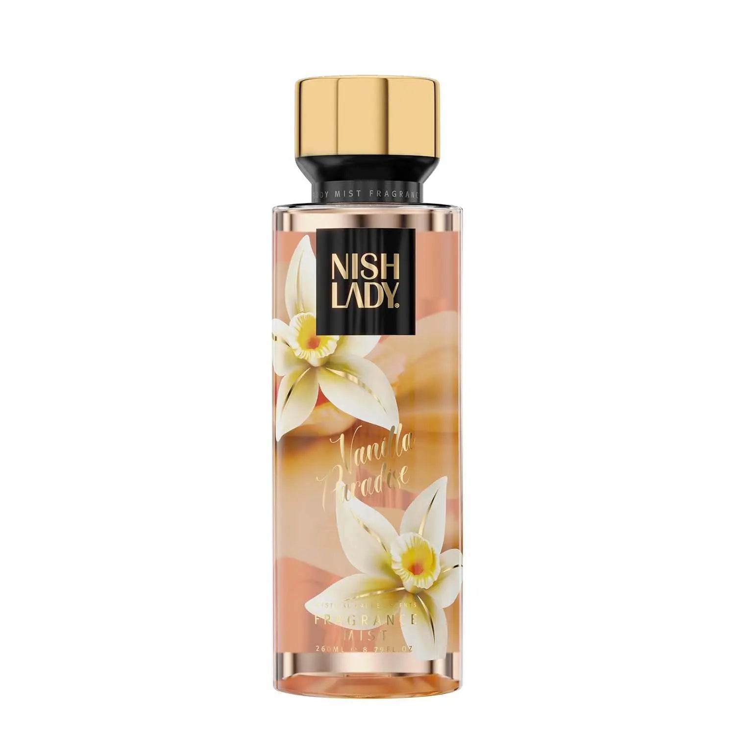 NishLady Body Mist 260 ml bottle, elegant and fresh fragrance for everyday and special occasions.