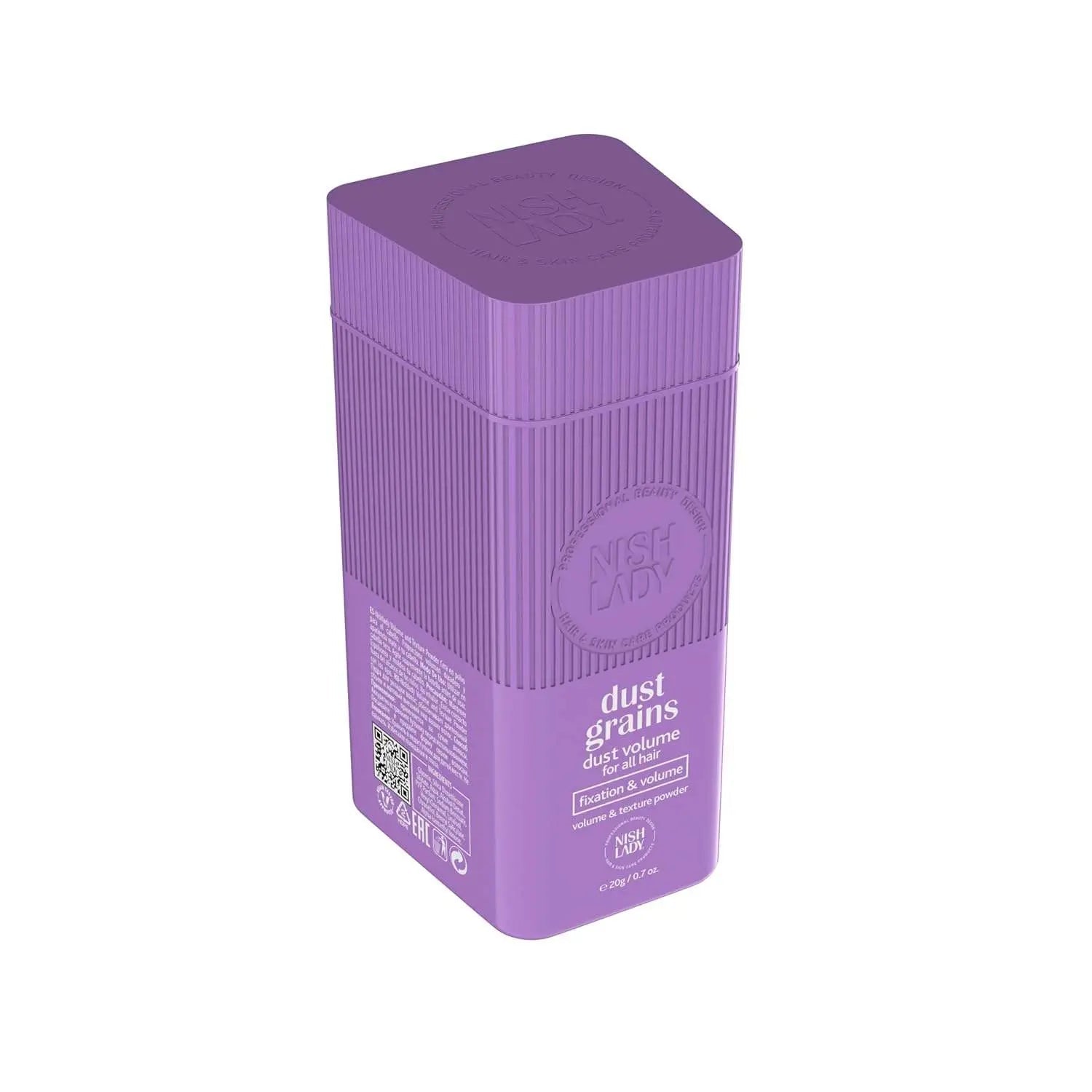 NishLady Dust Grains Hair Styling Powder Wax purple container for volume and texture.