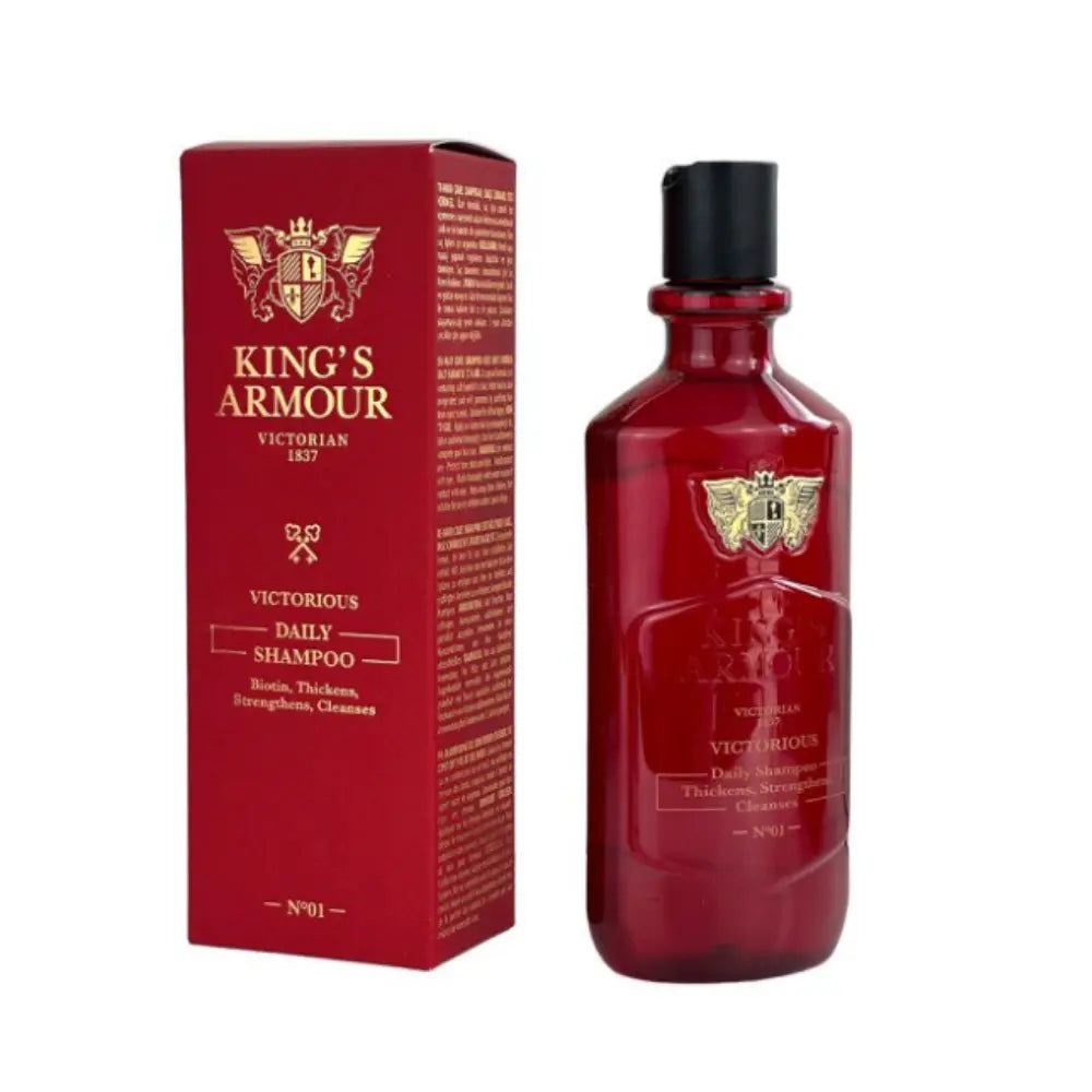 King’s Armour VICTORIOUS Daily Shampoo 350ml bottle and packaging.