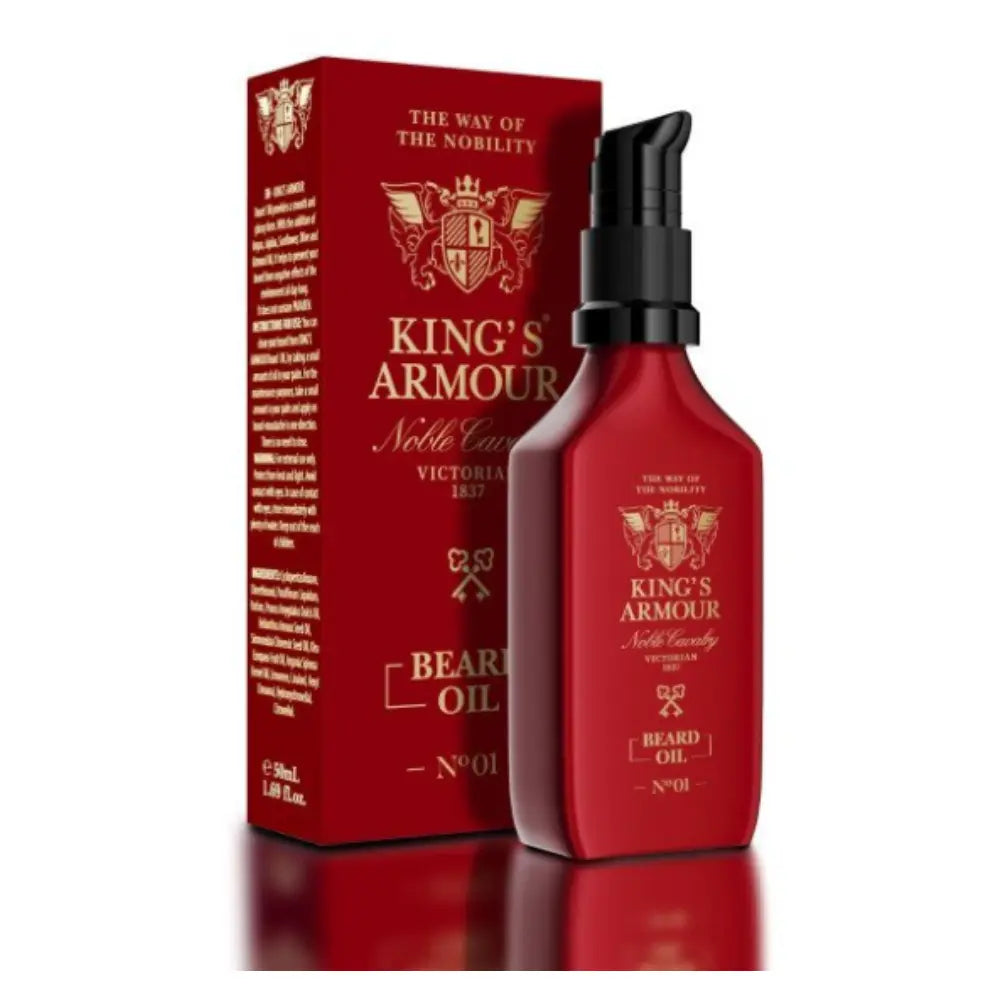 King’s Armour Bartöl 50 ml bottle with luxurious packaging.
